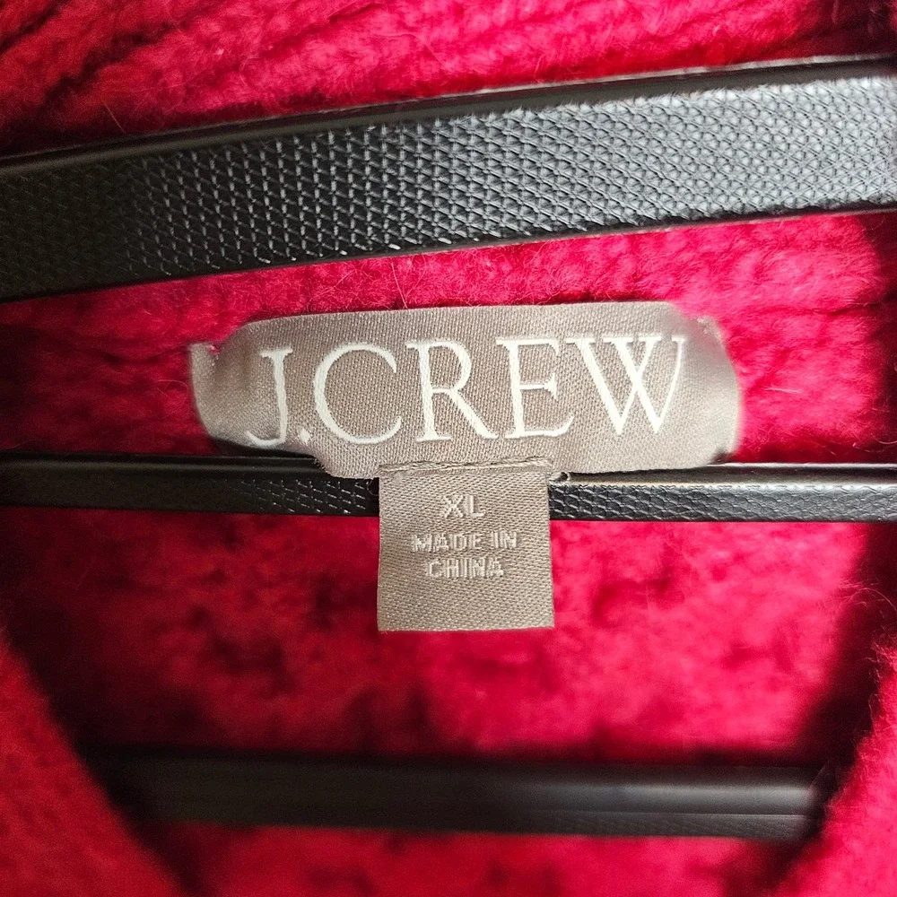 J.Crew Womens XL Pink Cable Knit Cardigan Oversized Button Front Sweater - Picture 8 of 13